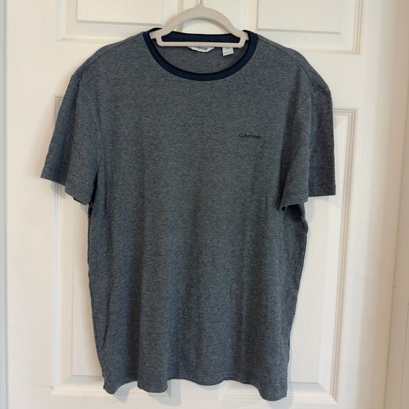 Calvin Klein Other - Calvin Klein Mens Blue Heathered Textured Crew Neck Short Sleeve T-Shirt Large